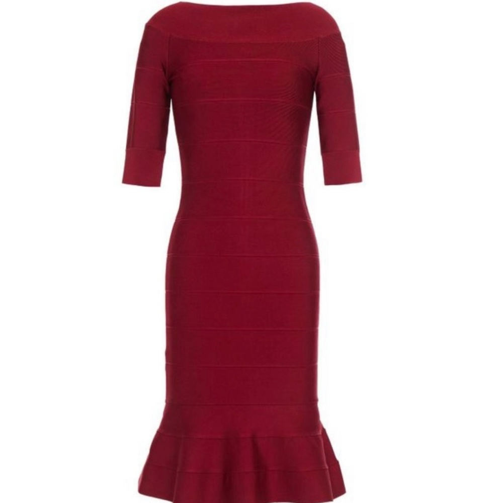 NWT Herve Leger Raspberry Dress - Picture 3 of 16